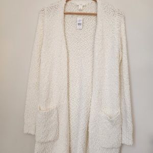 Brand New LOFT Cream Chenille Cardigan - Cozy Lounge Wear with Tags"